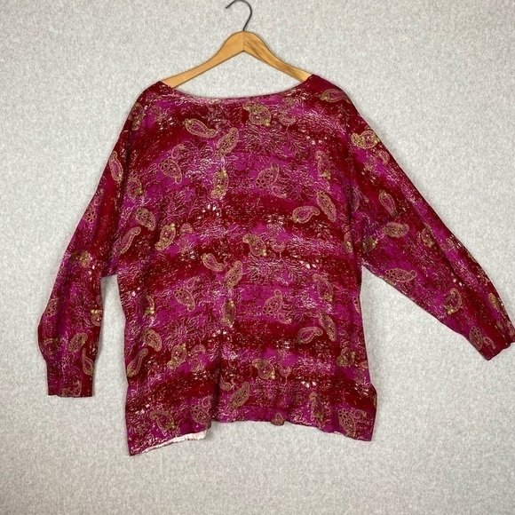 Avenue Light Weight Cardigan Sweater Red, Pink And Gold Size 26/28 - Picture 2 of 7